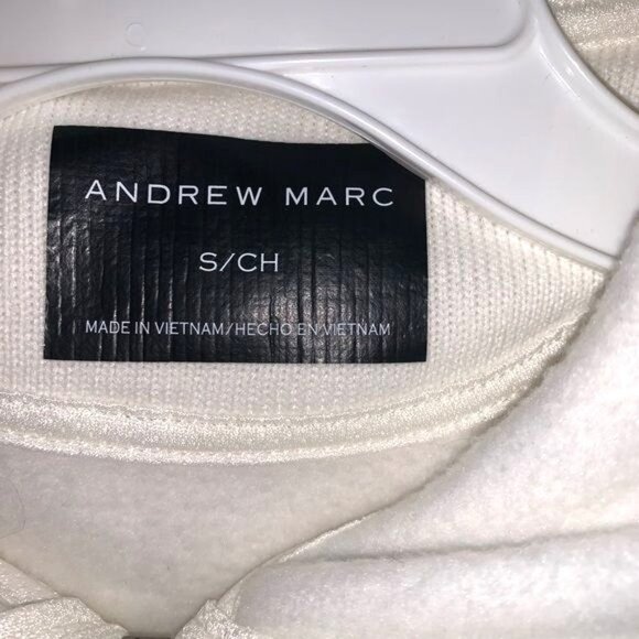 Andrew Marc Womens White Full-Zip Hooded Jacket S Polyester & Fleece - Picture 3 of 8